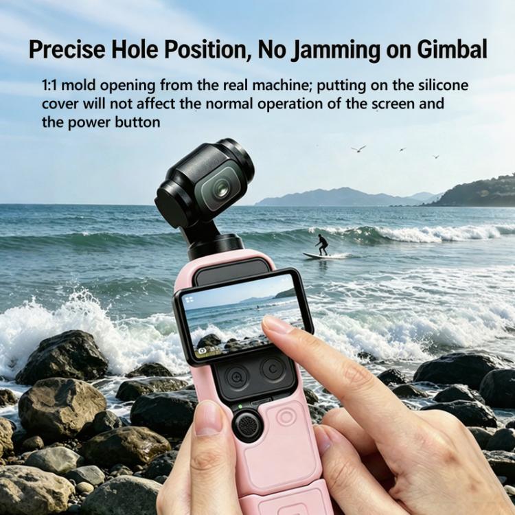 Per DJI Osmo Pocket 4, custodia in silicone 4 in 1, kit di protezione completa antigraffio e antiurto con cordino.