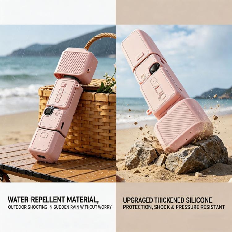 Per DJI Osmo Pocket 4, custodia in silicone 4 in 1, kit di protezione completa antigraffio e antiurto con cordino.