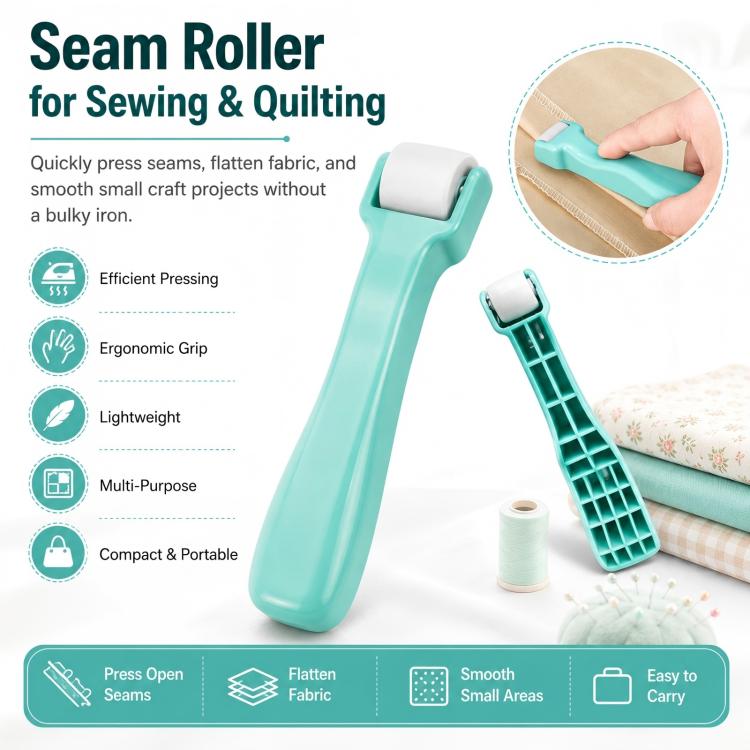 Rullo per cuciture per cucito e quilting, rullo a pressione manuale per stirare i tessuti, strumento fai da te per lavori creativi.