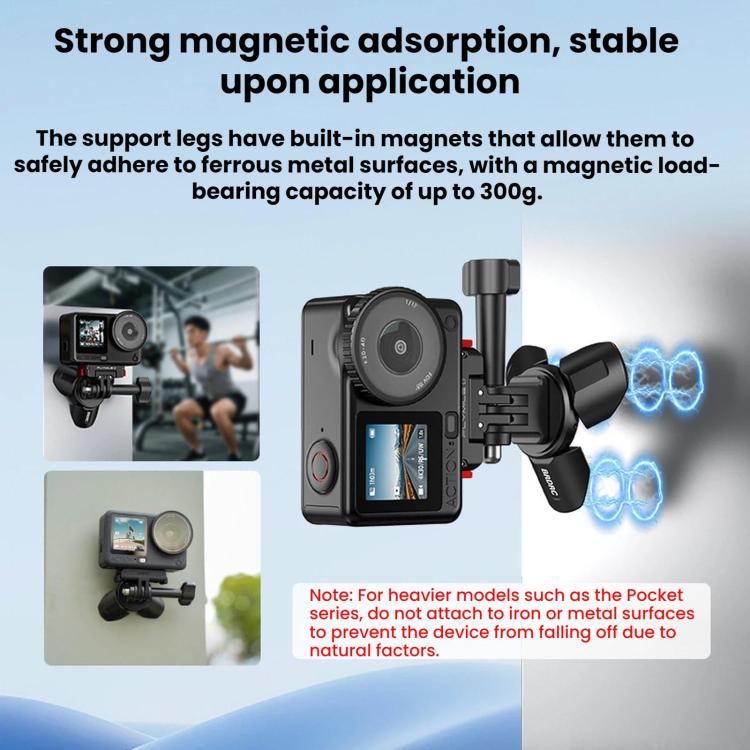 Supporto magnetico per treppiede BRDRC per DJI Osmo Pocket 4 / 3 / Insta360 X5.