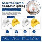 Set di 4 distanziatori per dita da cucito per una spaziatura uniforme dei punti, ideale per cucito a mano, trapuntatura e cucitura precisa. Include distanziatori da 3 mm e 4 mm.