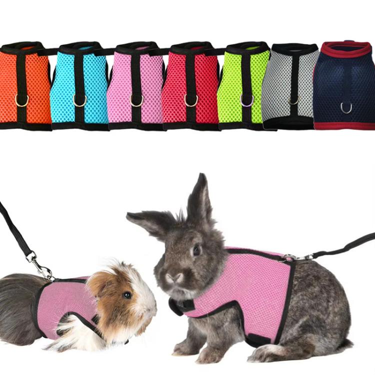Pettorina e guinzaglio per conigli e furetti, pettorina a gilet per piccoli animali domestici., S, M, L