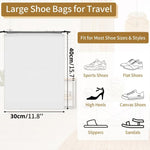 Confezione da 5 sacchetti per scarpe da viaggio, grandi, impermeabili, con coulisse, trasparenti, satinati, antipolvere, ideali per riporre oggetti., 30 x 40cm