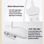Lampada a clip a doppia testa Xiawule, portatile, ricaricabile, ideale per la cura degli occhi e la lettura degli studenti., 800mAh, 1200mAh