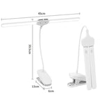 Lampada a clip a doppia testa Xiawule, portatile, ricaricabile, ideale per la cura degli occhi e la lettura degli studenti., 800mAh, 1200mAh