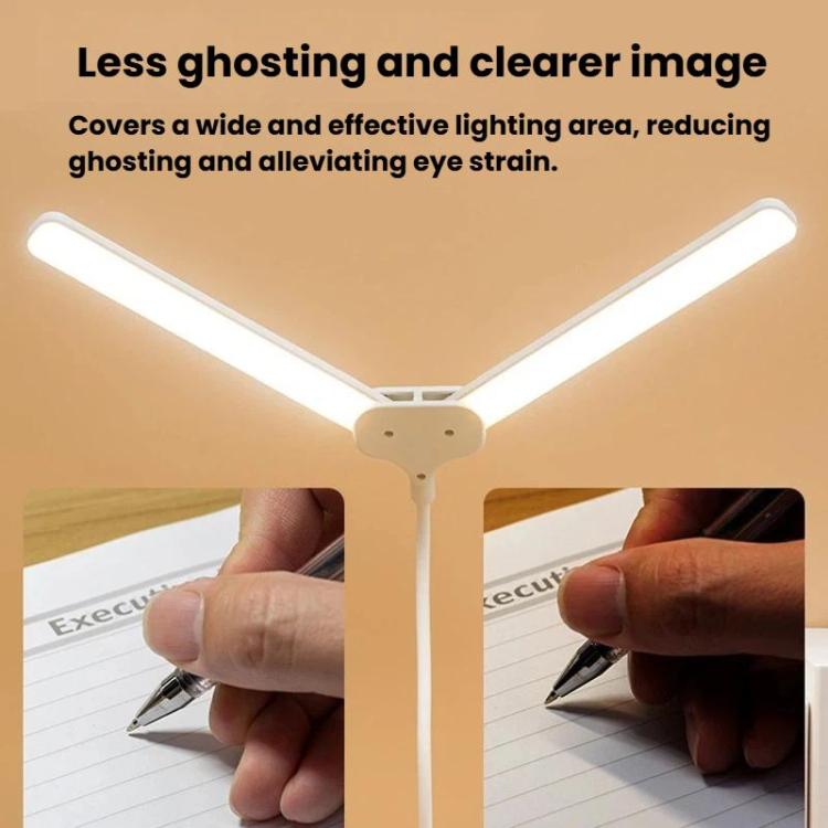 Lampada a clip a doppia testa Xiawule, portatile, ricaricabile, ideale per la cura degli occhi e la lettura degli studenti., 800mAh, 1200mAh