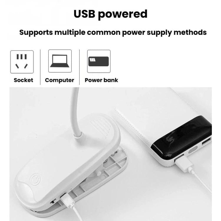 Lampada a clip a doppia testa Xiawule, portatile, ricaricabile, ideale per la cura degli occhi e la lettura degli studenti., 800mAh, 1200mAh