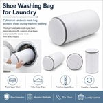 Sacchetto per il lavaggio delle scarpe, sacchetto cilindrico in rete per il bucato con cerniera resistente, anti-deformazione e rete protettiva per il bucato, 35x21cm