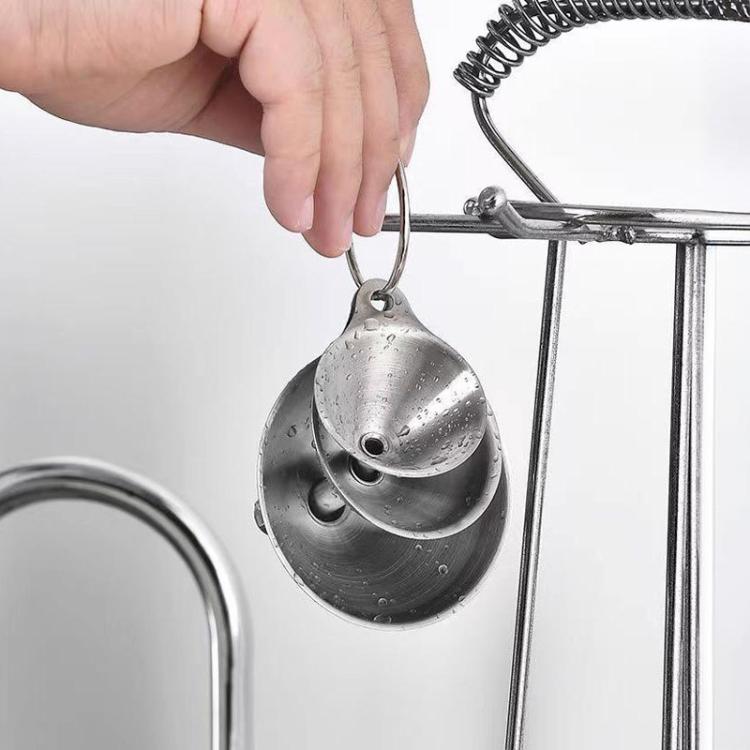 Imbuto in acciaio inox 304 sabbiato con dispenser di liquidi integrato, LsCook 3-Piece Set