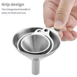 Imbuto in acciaio inox 304 sabbiato con dispenser di liquidi integrato, LsCook 3-Piece Set