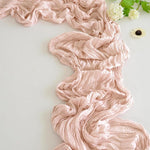 Runner da tavola in crepe, decorazione per matrimoni e feste, garza plissettata, 90x180cm