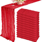 Runner da tavola in crepe, decorazione per matrimoni e feste, garza plissettata, 90x180cm