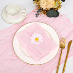 Runner da tavola in crepe, decorazione per matrimoni e feste, garza plissettata, 90x180cm