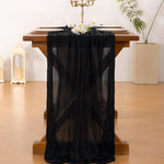 Runner da tavola in crepe, decorazione per matrimoni e feste, garza plissettata, 90x180cm