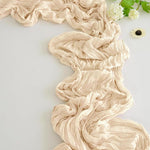 Runner da tavola in crepe, decorazione per matrimoni e feste, garza plissettata, 90x300cm