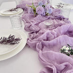 Runner da tavola in crepe, decorazione per matrimoni e feste, garza plissettata, 90x400cm