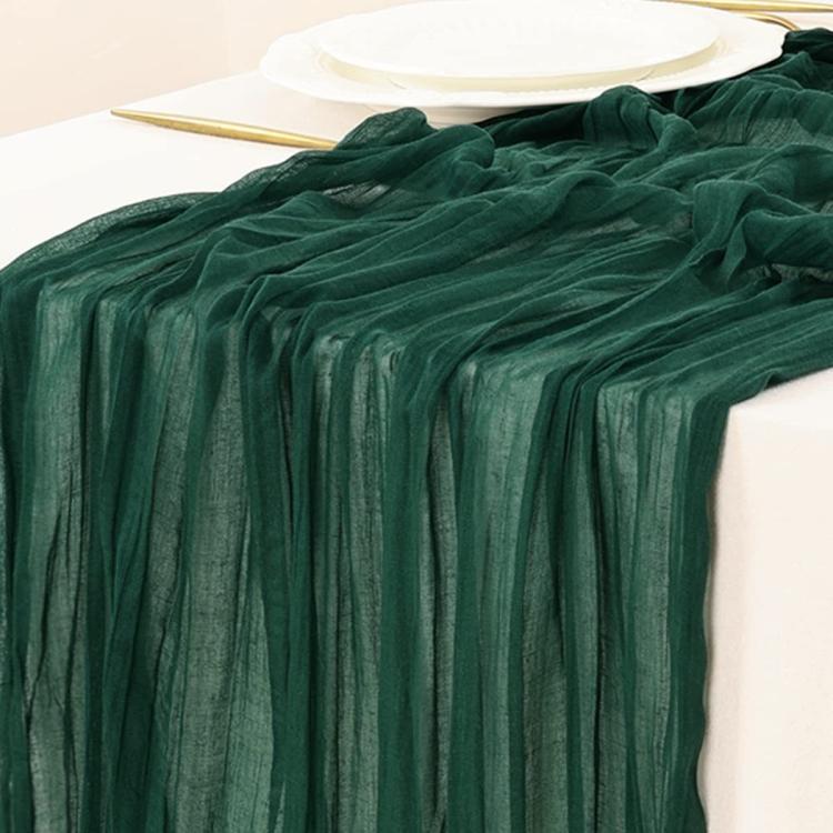 Runner da tavola in crepe, decorazione per matrimoni e feste, garza plissettata, 90x400cm