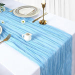 Runner da tavola in crepe, decorazione per matrimoni e feste, garza plissettata, 90x400cm