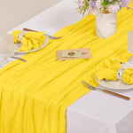Runner da tavola in crepe, decorazione per matrimoni e feste, garza plissettata, 90x400cm