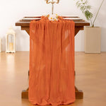 Runner da tavola in crepe, decorazione per matrimoni e feste, garza plissettata, 90x400cm