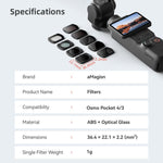 Filtro magnetico per obiettivo DJI Osmo Pocket 4/3 con filtri