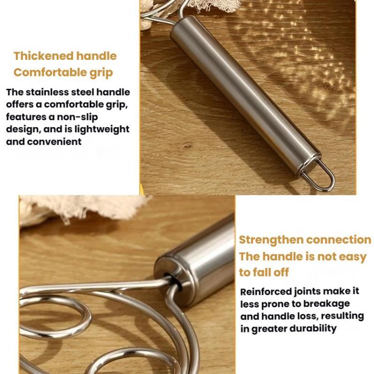 Frusta manuale a doppia spirale in acciaio inox per panna montata, LsCook