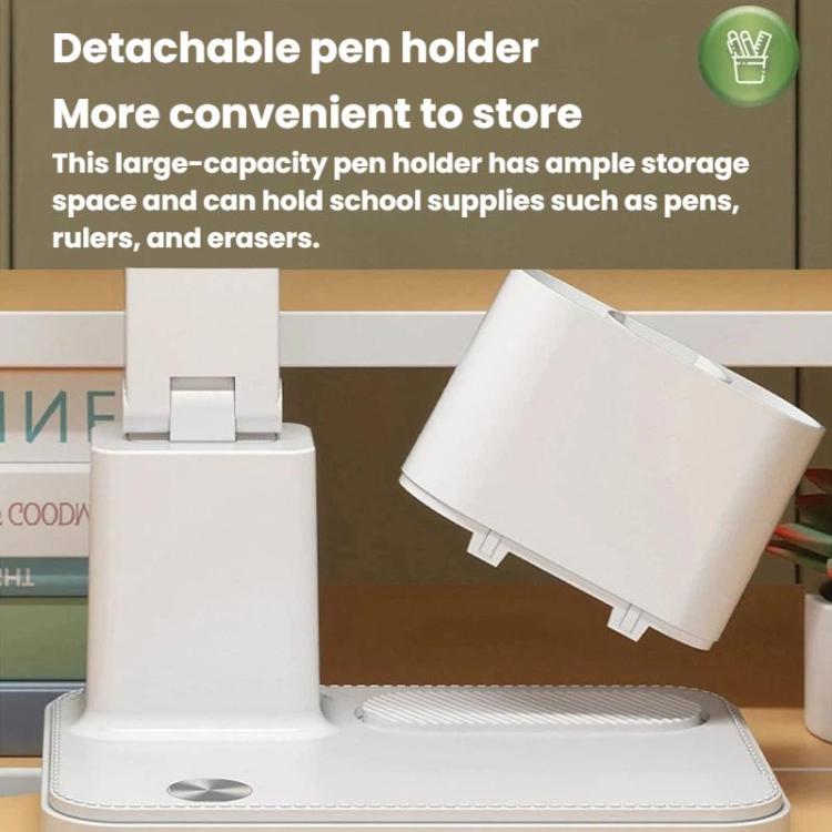 Lampada da scrivania a LED portatile Xiawule con display dell'ora e portapenne, dimmerabile, delicata sugli occhi, ideale per leggere e fare i compiti., 1500mAh, 1800mAh