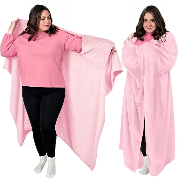 Coperta calda da ufficio/casa con maniche, ideale come capospalla., 177x154cm