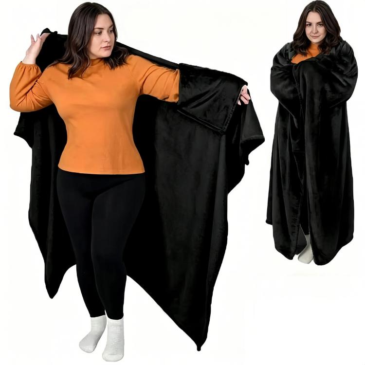 Coperta calda da ufficio/casa con maniche, ideale come capospalla., 177x154cm