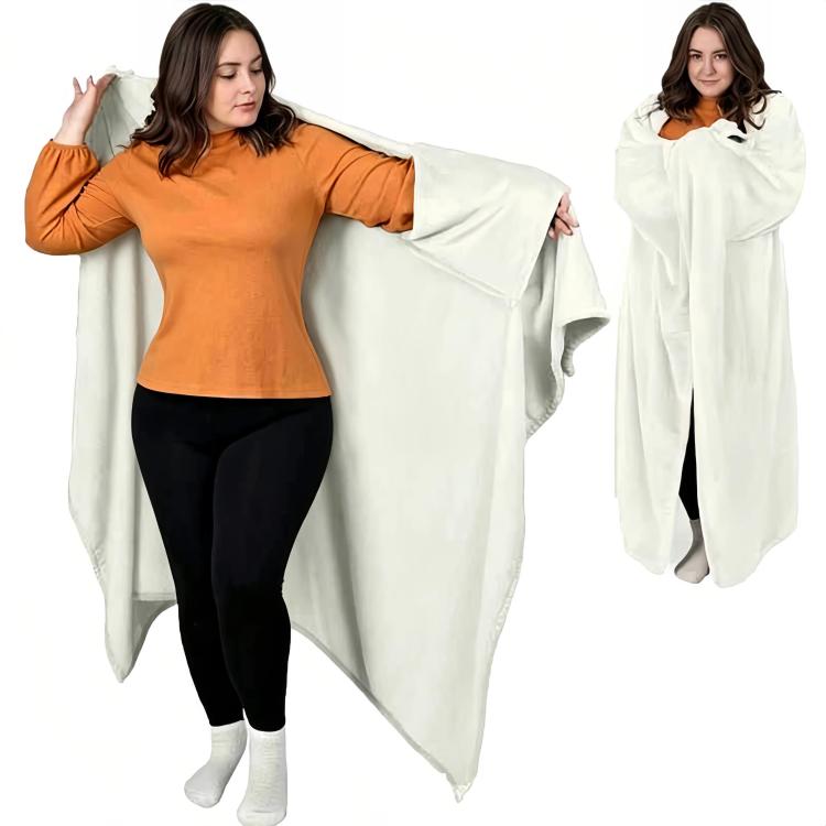 Coperta calda da ufficio/casa con maniche, ideale come capospalla., 177x154cm
