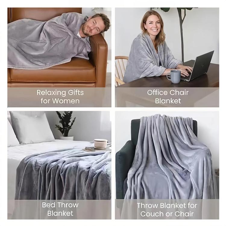 Coperta calda da ufficio/casa con maniche, ideale come capospalla., 177x154cm
