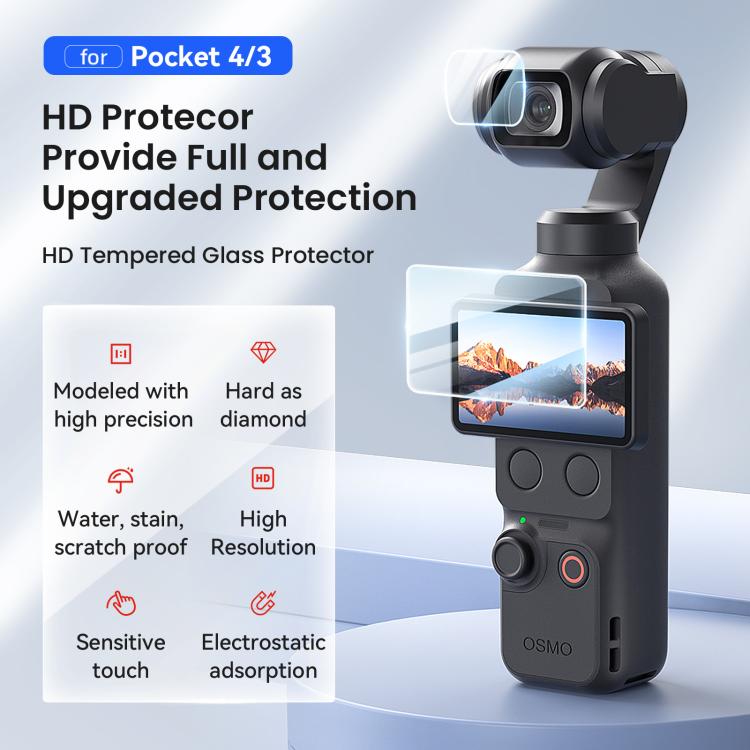 Pellicola protettiva per schermo aMaginsn in vetro temperato 9H per DJI Osmo Pocket 4/3., 1+1 Pack, 2+2 Pack