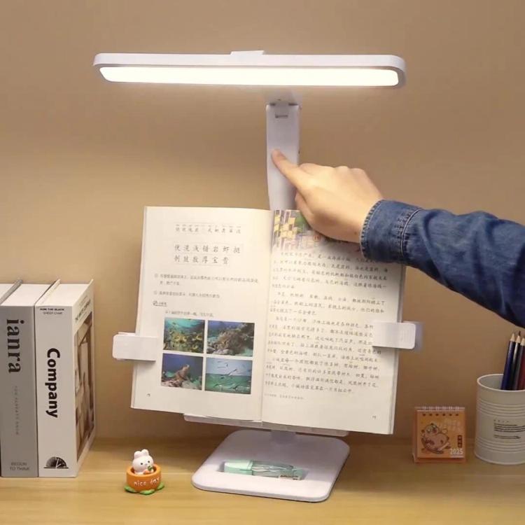 Lampada da scrivania multifunzionale Xiawule con ripiano, luce a LED regolabile per la lettura in camera da letto, ideale per la cura degli occhi.