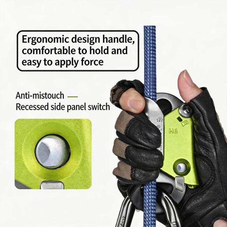 XINDA Dispositivo di risalita manuale per arrampicata su roccia, per corde da 8-13 mm, design ergonomico senza maniglia, attrezzatura per arrampicata, speleologia, SRT, arrampicata sugli alberi e soccorso