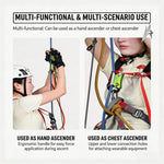 XINDA Dispositivo di risalita manuale per arrampicata su roccia, per corde da 8-13 mm, design ergonomico senza maniglia, attrezzatura per arrampicata, speleologia, SRT, arrampicata sugli alberi e soccorso