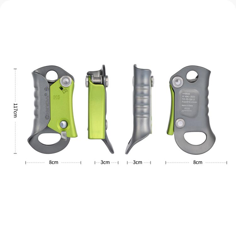 XINDA Dispositivo di risalita manuale per arrampicata su roccia, per corde da 8-13 mm, design ergonomico senza maniglia, attrezzatura per arrampicata, speleologia, SRT, arrampicata sugli alberi e soccorso
