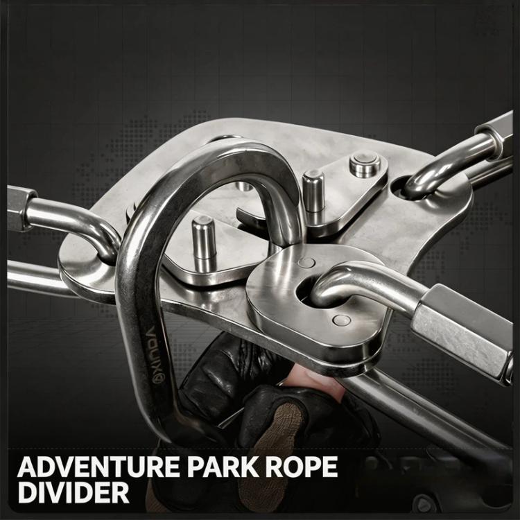 XINDA - Deviatore per fune in acciaio inox 304 per sistema di assicurazione continua, ideale per parchi avventura, zipline, vie ferrate e percorsi aerei.