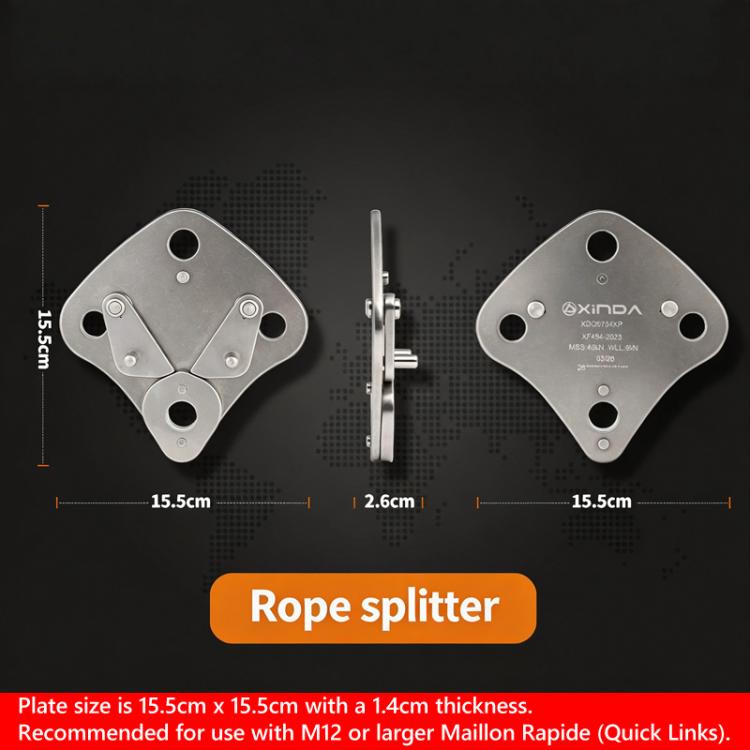 XINDA - Deviatore per fune in acciaio inox 304 per sistema di assicurazione continua, ideale per parchi avventura, zipline, vie ferrate e percorsi aerei.