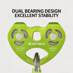XINDA Carrucola doppia a carrello 5kN/5500lbs Carrucola per zip line a forma di cuore per impieghi gravosi Carrucola tandem per arrampicata e soccorso