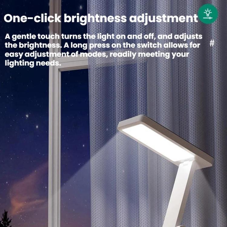 Lampada da scrivania pieghevole con orologio digitale intelligente ricaricabile Xiabule, luce da lettura per comodino che protegge gli occhi.