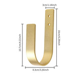 2 ganci metallici a forma di U da parete per appendere tende, 2pcs Gold