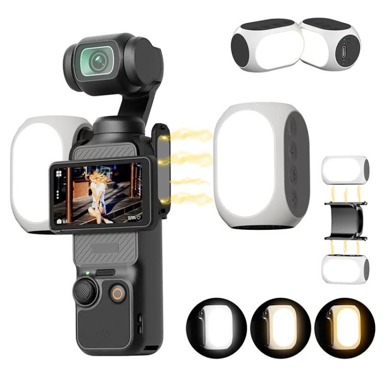 Luce di riempimento magnetica per DJI Osmo Pocket 4/3, 3 modalità di colore, portatile e ricaricabile, per vlog e video., 2pcs /Pack