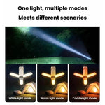 Lampada da campeggio pieghevole multifunzionale, luce LED per tenda da esterno con gancio, 3-leaf, 4-leaf