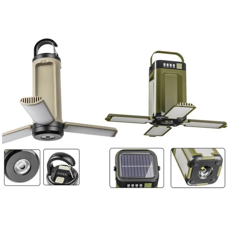 Lampada da campeggio pieghevole multifunzionale, luce LED per tenda da esterno con gancio, 3-leaf, 4-leaf