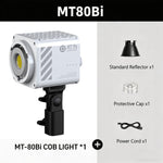 DENGWEI MT-80Bi Luce video COB da 80W, bicolore LED 2700K-6500K, illuminazione continua, CRI 96+, luce da studio, EU Plug, US Plug, UK Plug