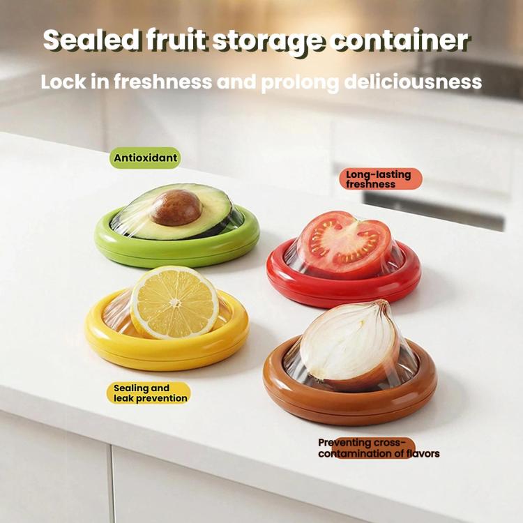 Contenitore per frutta con pellicola in silicone sigillante, mini scatola per frigorifero, LsCook 4-Piece Set