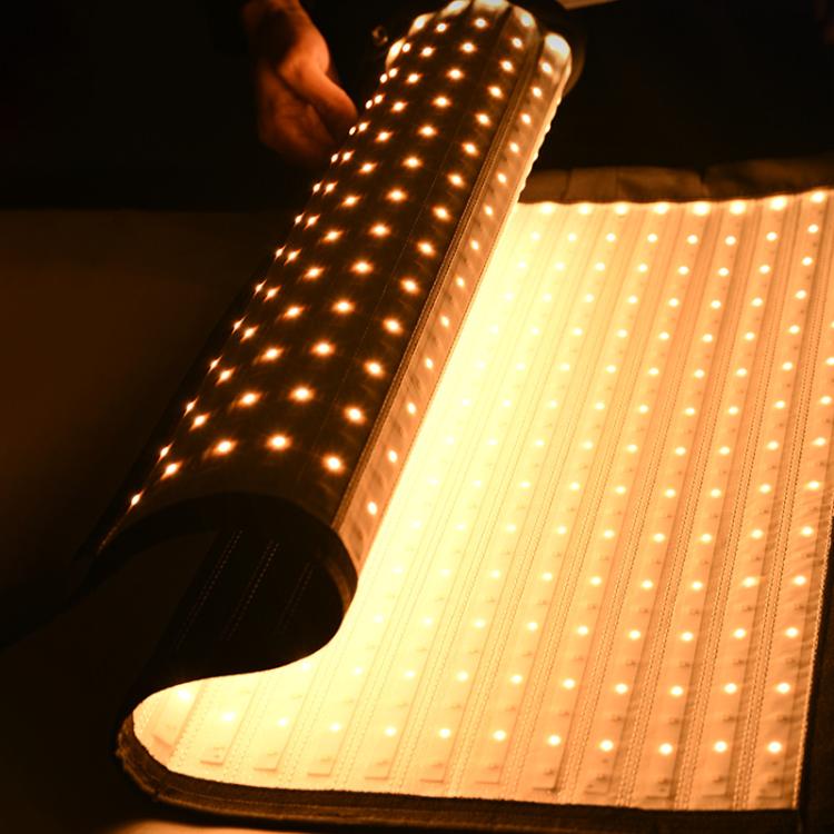 DENGWEI FP150S Luce video a LED arrotolabile da 150 W con griglia, pannello luminoso a LED flessibile bicolore da 2700K a 6500K, EU Plug, US Plug, UK Plug