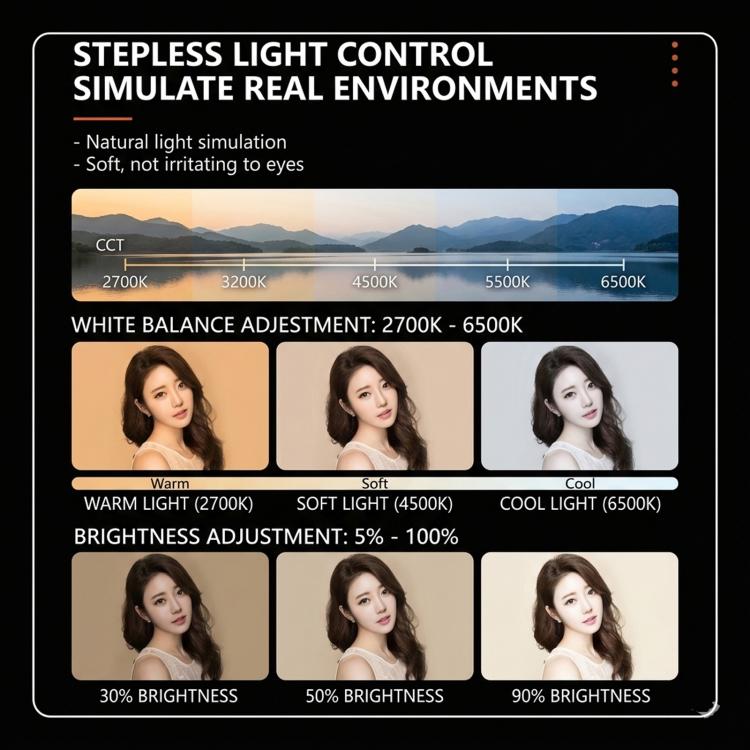 DENGWEI FP150S Luce video a LED arrotolabile da 150 W con griglia, pannello luminoso a LED flessibile bicolore da 2700K a 6500K, EU Plug, US Plug, UK Plug
