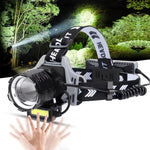 Lampada frontale a LED con zoom a lungo raggio e sensore COB ad alta potenza, ideale per la ricerca di cibo in spiaggia e la pesca notturna., No Battery