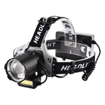 Lampada frontale a LED con zoom a lungo raggio e sensore COB ad alta potenza, ideale per la ricerca di cibo in spiaggia e la pesca notturna., No Battery
